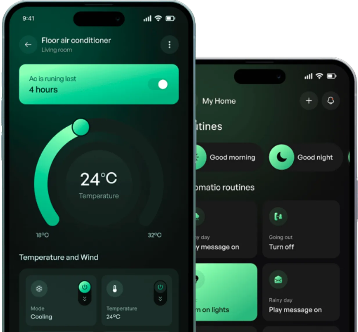 Smart home app interface